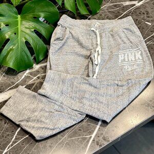 Victoria’s Secret PINK Joggers Gray Lounge Sweatpants Womens L Athleisure 3169
